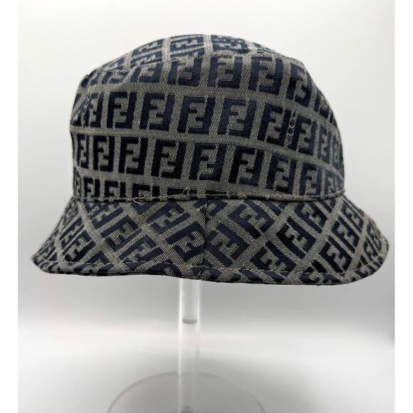 Fendi FF Dark Blue Jacquard Bucket Hat No Size Tag main image 7